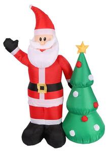 Babbo Natale con Albero di Natale Gonfiabile 183 cm con Luci LED