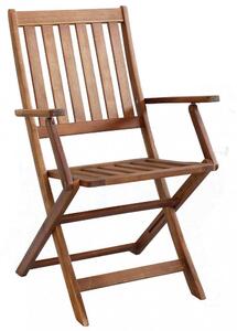 Poltrona Diana con Braccioli 55x57x91 h cm in Legno Marrone