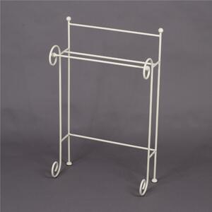 Porta asciugamani in Ferro battuto con ricci dimensioni 52,5x24xh 85 cm -peso 4,3 kg Linea bagno Avorio Pastello panna