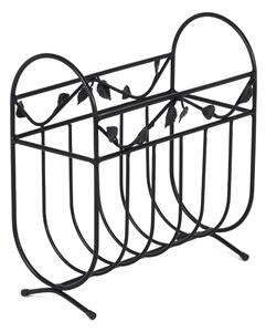 Portariviste in ferro battuto Modello Foglie Dimensioni lunghezza 42x20xh44 cm Stile classico colore nero Pastello