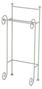 Porta asciugamani in Ferro battuto CON RICCIO dimensioni 34x24xh85 cm - peso 3,9 kg Stile classico Linea bagno Tortora Pastello