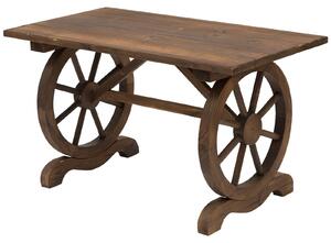 Tavolo da Giardino 113x60x65 cm in Legno di Abete Carbonizzato