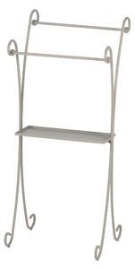 Porta asciugamano in ferro battuto con ripiano in Metallo dimensioni 41x31x h 93 cm - peso 4,5 kg Stile classico Linea bagno Tortora Pastello
