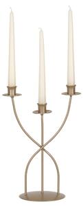 Candeliere, da tavolo o da terra 3 Fiamme in ferro battuto Dimensioni 24x15x h 34 cm Stile Classico moderno Oro metallizzato
