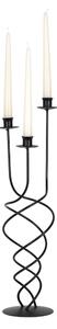 Candeliere, da tavolo iin Ferro attorcigliato 3 Fiamme in ferro battuto Dimensioni 19x19x h 56 cm Stile Classico moderno Nero Pastello
