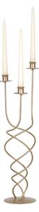 Candeliere, da tavolo iin Ferro attorcigliato 3 Fiamme in ferro battuto Dimensioni 19x19x h 56 cm Stile Classico moderno Oro metallizzato