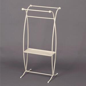 Porta asciugamani in Ferro battuto dimensioni 38x30xh80 cm - peso 4 kg Stile classico Linea bagno bianco Panna