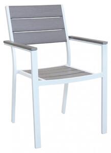 Poltrona Cervia Impilabile 58x58x89 h cm in Alluminio Bianco