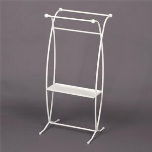Porta asciugamani in Ferro battuto dimensioni 38x30xh80 cm - peso 4 kg Stile classico Linea bagno Bianco Pastello