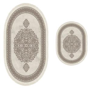 Set di tappetini per il bagno marroni/beige 2 pz 60x100 cm – Foutastic