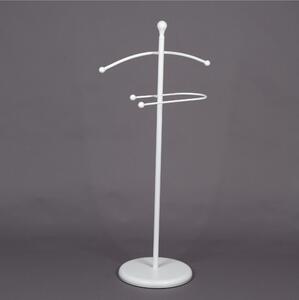 Servomuto appendiabiti in ferro battuto per disporre gli indumenti stile classico Dimensioni 51x32xh 110 cm colore bianco pastello Opaco