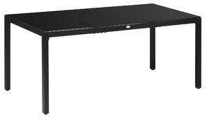 Tavolo da Giardino 180x80x72 cm in Alluminio e Vetro Temperato Nero