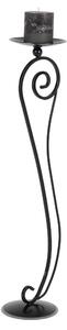 Candeliere, Portacandele h 109 Barocco da terra in ferro battuto Dimensioni 20x28x h 109 cm Portacandele diametro 19,5 cm Stile barocco nero pastello