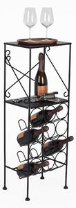 Cantinetta Portabottiglie in Ferro Battuto Dimensioni 37x28xh 101 cm contiene 12 bottiglie adatto a stile Country shabby Provenzale colore Nero