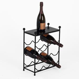 Cantinetta Portabottiglie in Ferro Battuto Dimensioni 37x20xh 46 cm contiene 9 bottiglie adatto a stile Country shabby Provenzale colore nero