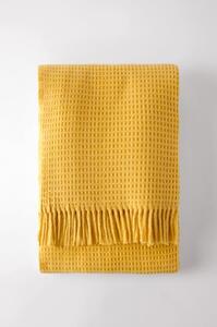Plaid giallo con motivo Waffle, 140 x 180 cm Waffel - Euromant