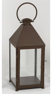 Lanterna classica In ferro Battuto stile Minimalista Dimensioni 30x30xh 70 cm - Adatta ad Ambienti Esterni ed Interni lavorazione artigianale colore Bronzo Corten