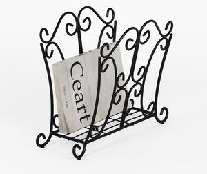 Portariviste in ferro battuto modello ROMANTICO con ricci Dimensioni 46x25xh 39 cm stile Classico colore nero opaco