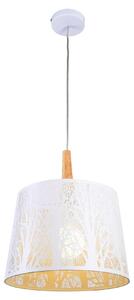 Lampada pendente Modern in Metallo e Legno Lantern Bianco