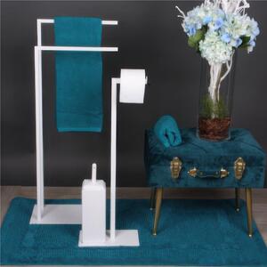 Porta asciugamani in ferro battuto Design Minimal 2 braccia dimensioni 37,5x20,5x86 h cm - peso 3 kg Stile Minimal Linea bagno Bianco Pastello