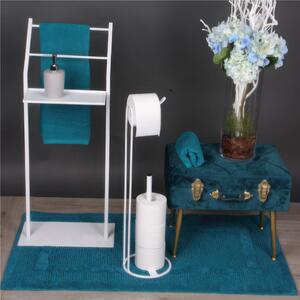 Porta asciugamani in ferro battuto Design Minimal dimensioni 40,5x32x h 94 cm - peso 4.5 kg Stile Minimal Linea bagno Bianco Pastello
