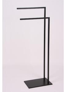 Porta asciugamani in ferro battuto Design Minimal 2 braccia dimensioni 37,5x20,5x86 h cm - peso 3 kg Stile Minimal Linea bagno Nero Pastello Opaco