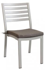 Sedia da Giardino Formentera con Cuscino 46x62x84 h cm in Alluminio Tortora