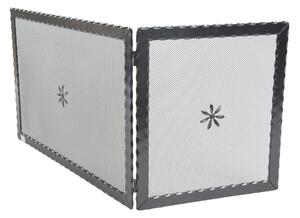 Parascintille ANGOLARE da 70 cm Reversibile in ferro Battuto Dimensioni 70,5 x40x h 45,5 cm - Peso 4,3 adattabile al profilo di camini angolari con angoli sia a destra che a sinistra. colore Nero