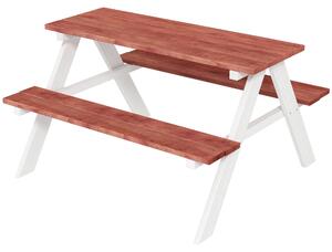 Set Tavolo da Picnic per Bambini 3-8 Anni 89x79x50 cm con Panche in Legno Marrone