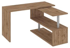Scrivania con Gamba ad S Girevole 120/65x50x75 cm Volta Quercia Wotan