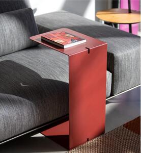Sidetable in metallo DOUBLE 40 , Dimensioni 30x38xh 40 cm che pu� essere utilizzato sia come tavolino di servizio lato divano sia come semplice comodino Rosso terracotta