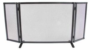 Parascintille in ferro Battuto tre pannelli RIBATTINO Dimensioni 101 x 18 x 52 cm - Peso 8,6 lavorazione artigianale Antica colore Nero GRAFITE