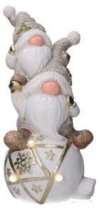 Gnomo resina su sfera grigio con led cm 24,7x23xh56