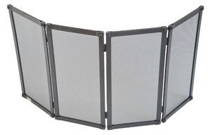 Parascintille in ferro Battuto quattro pannelli RIBATTINO Dimensioni 101 x 20 x 50 cm - Peso 8,6 lavorazione artigianale Antica colore Nero GRAFITE