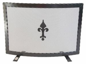 Parascintille CURVO in ferro Battuto Martellato Dimensioni 68.5 x19x h47 cm - Peso 2,8 lavorazione artigianale Antica con piedini colore Nero
