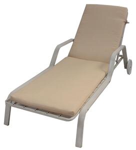 Cuscino per Lettino Prendisole da Giardino 190x57x5 cm in Poliacrilico Allegro Ecru