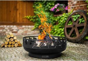 Braciere da Giardino in Acciaio Naturale TORONTO - Diametro 80cm, Altezza 33cm, Spessore 2mm - Fatto a Mano, Alta Qualit� Europea
