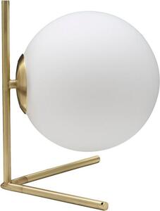 Lampada da Tavolo Glamy Low 25x25x27 cm in Ferro e Vetro Bianco e Oro