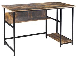 Scrivania con Mensola Libreria Tavolo Porta PC Computer Metallo Legno 120x60x76