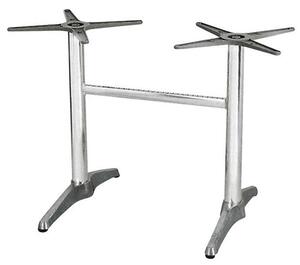 Base per Tavolo Rettangolare da Giardino con Piede a 2 Razze in Alluminio Silver