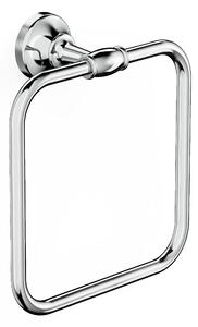 Portasalviette ad anello forma quadrata Cromato Collezione 900 Dimensione dimensioni 21,2x8,4x h 23,2 cm in acciaio inox stile moderno cromo