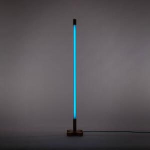 SELETTI Lampada LED Linea, blu, dettagli in legno, universale