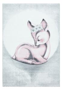 Tappeto per bambini rosa chiaro-grigio chiaro 120x170 cm Bambi - Ayyildiz Carpets