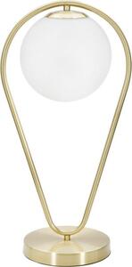 Lampada da Tavolo Glamy Drop 25x18x50 cm in Ferro e Vetro Oro e Bianco