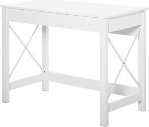 Scrivania porta PC dal Design Moderno e Minimal 105x50x76 cm in Legno e Acciaio Bianco