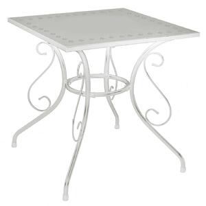 Tavolo da Giardino 70x70xh72 cm in Metallo New Old Bianco