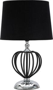 Lampada da Tavolo Darky Argento Ø28x44,5 cm in Ferro PVC e Tessuto Nero e Argento