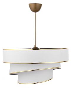 Lampadario bianco/dorato con paralume in tessuto ø 40 cm Couper – Opviq lights