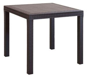 Tavolo Dallas 80x80x74 h cm in Wicker Marrone