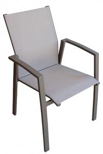 Poltrona Maili Impilabile 57x61x89 h cm in Alluminio Taupe